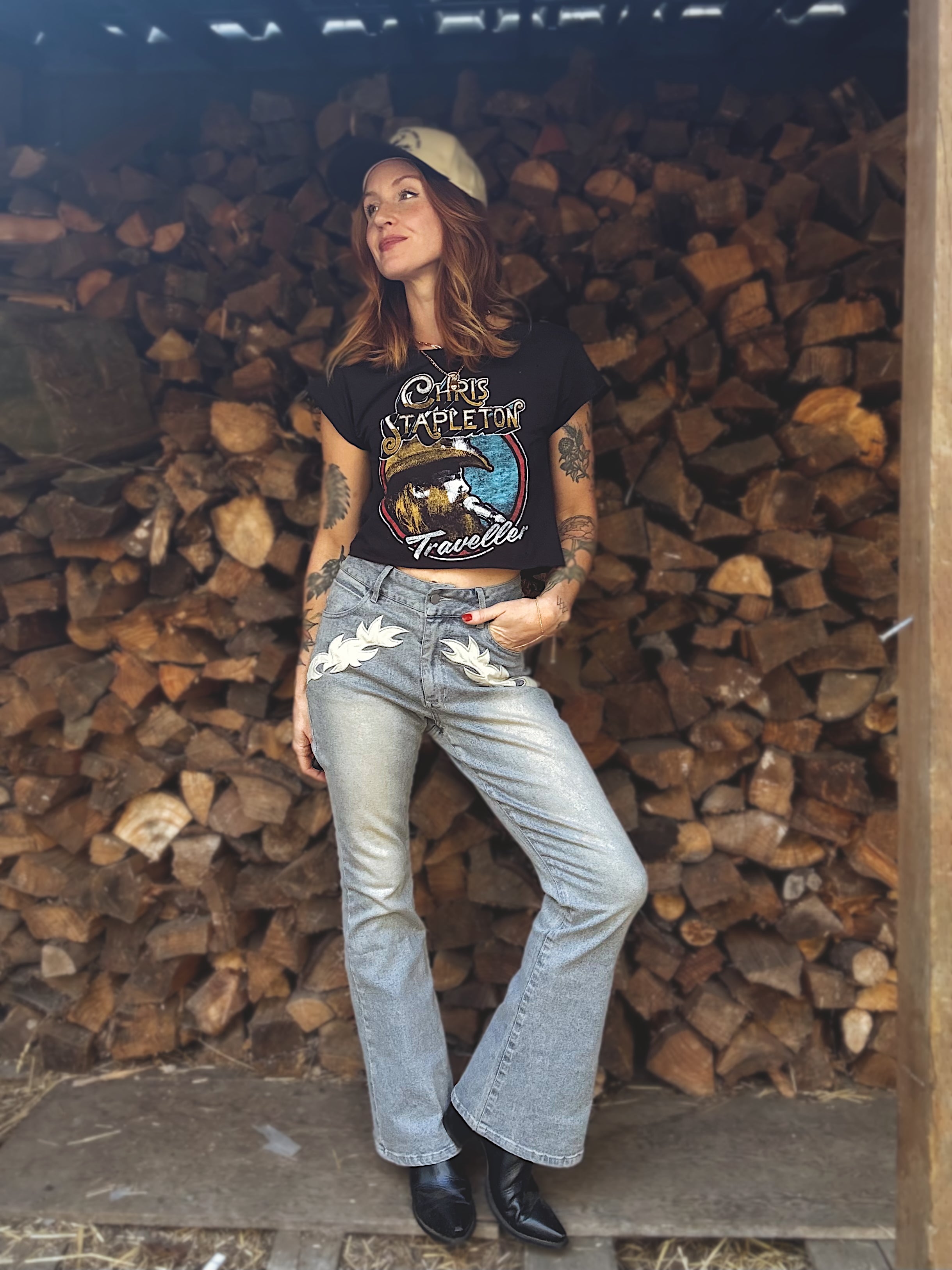 Miley Washed Western Accent Jeans