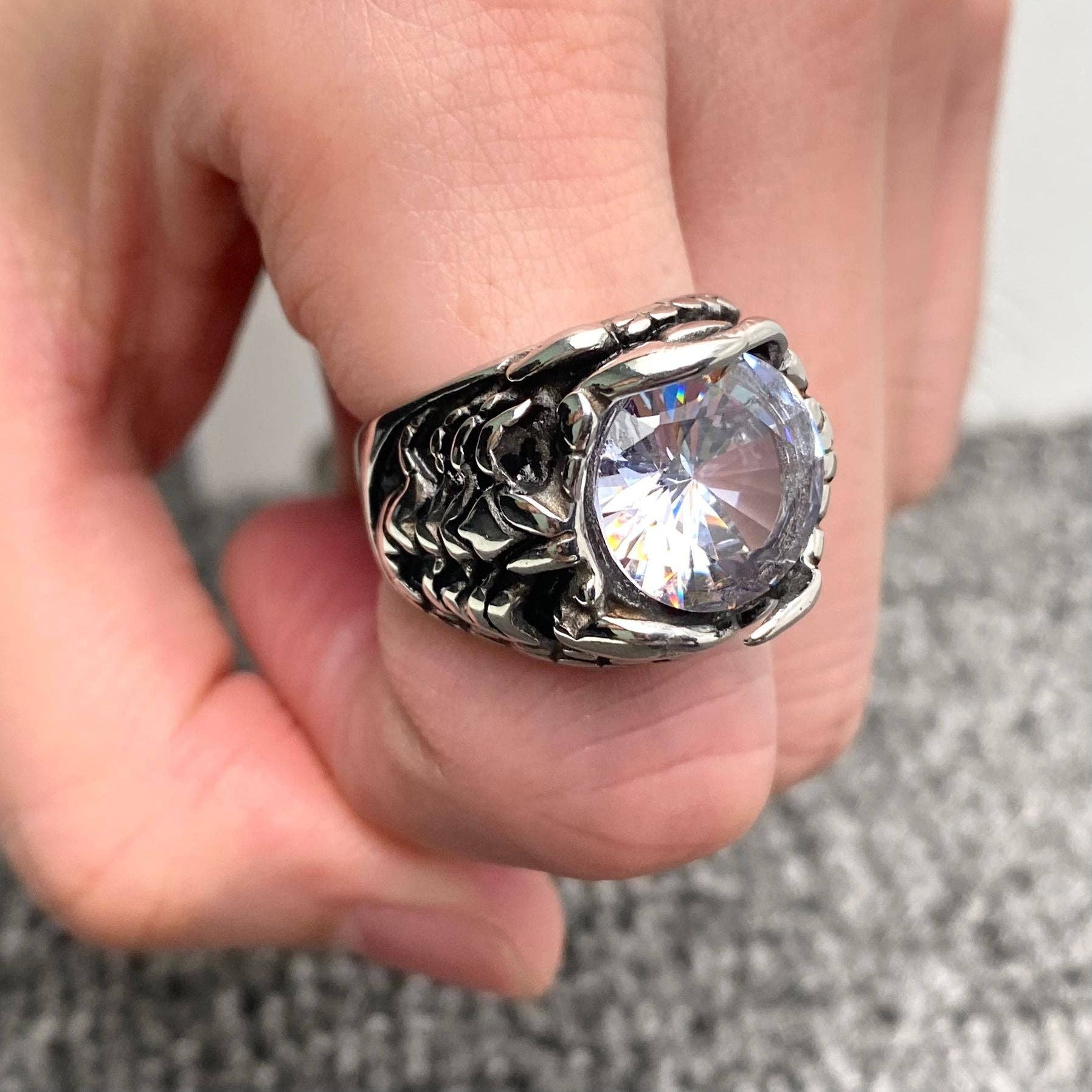 Scorpion Stone Biker Ring