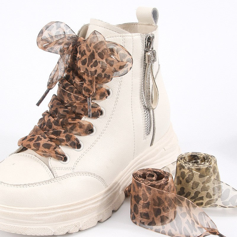 Sunday Girl Leopard Satin Shoe Lace