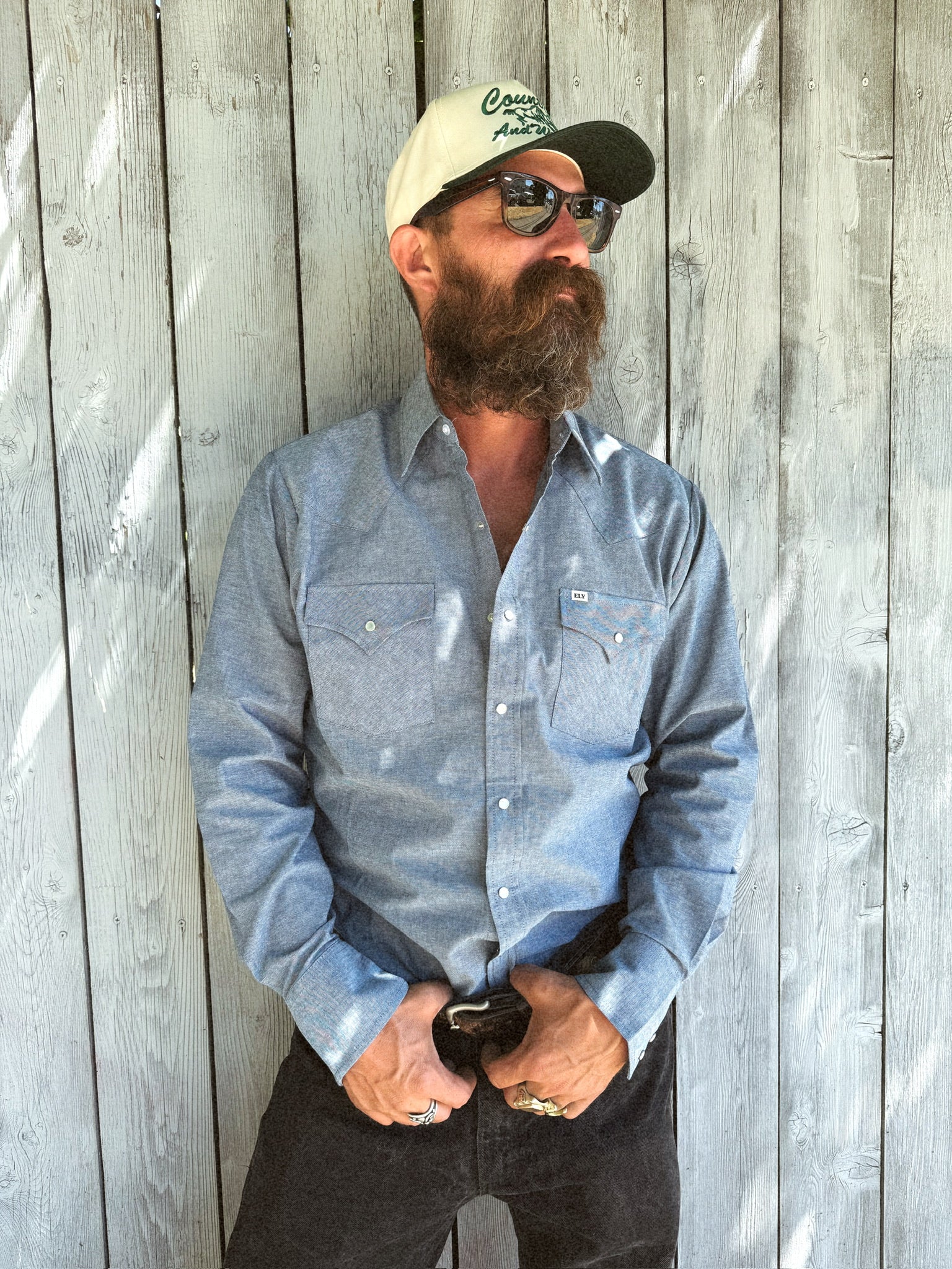 Ely Long Sleeve Chambray Work Shirt