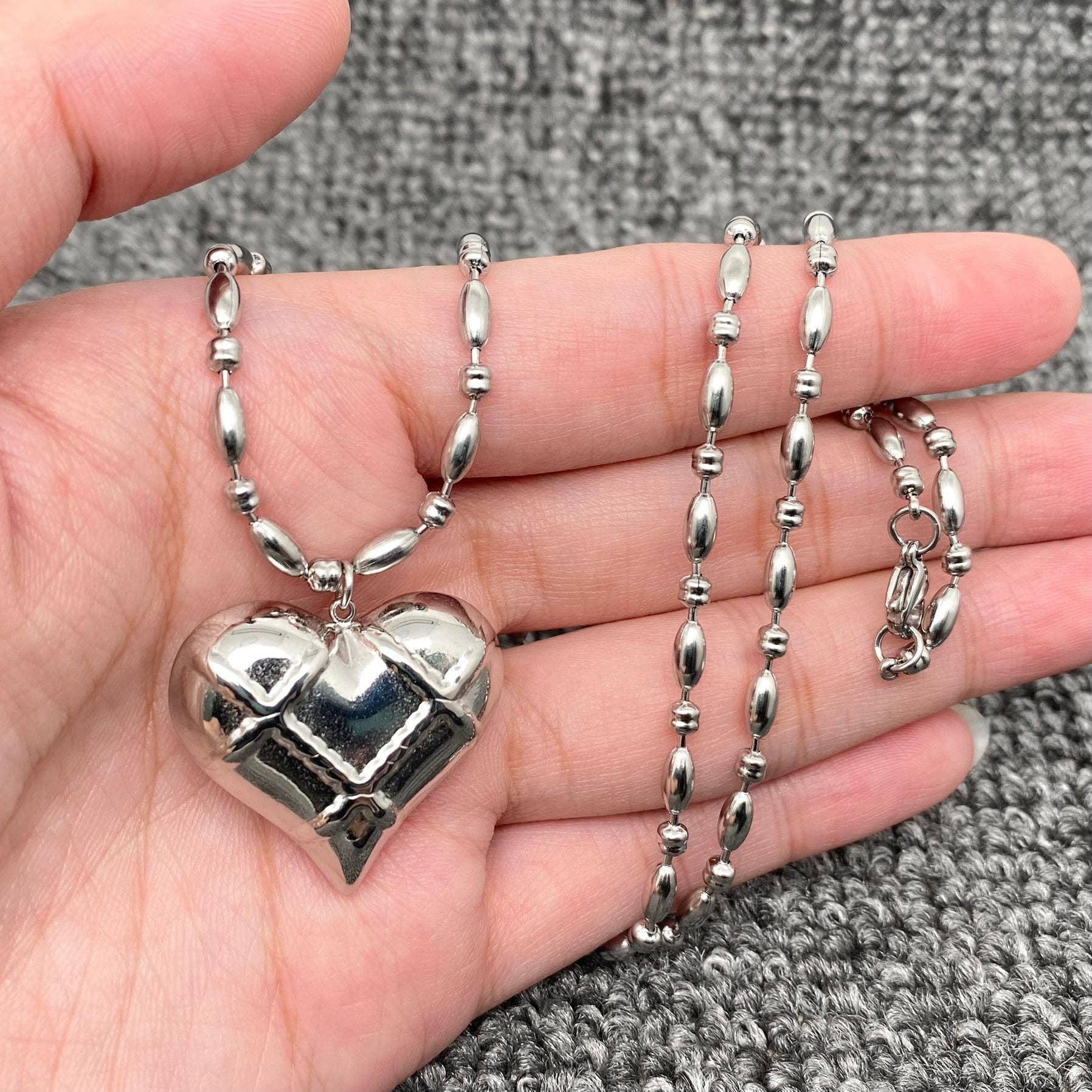 Stainless Steel Heart Pendant Necklace
