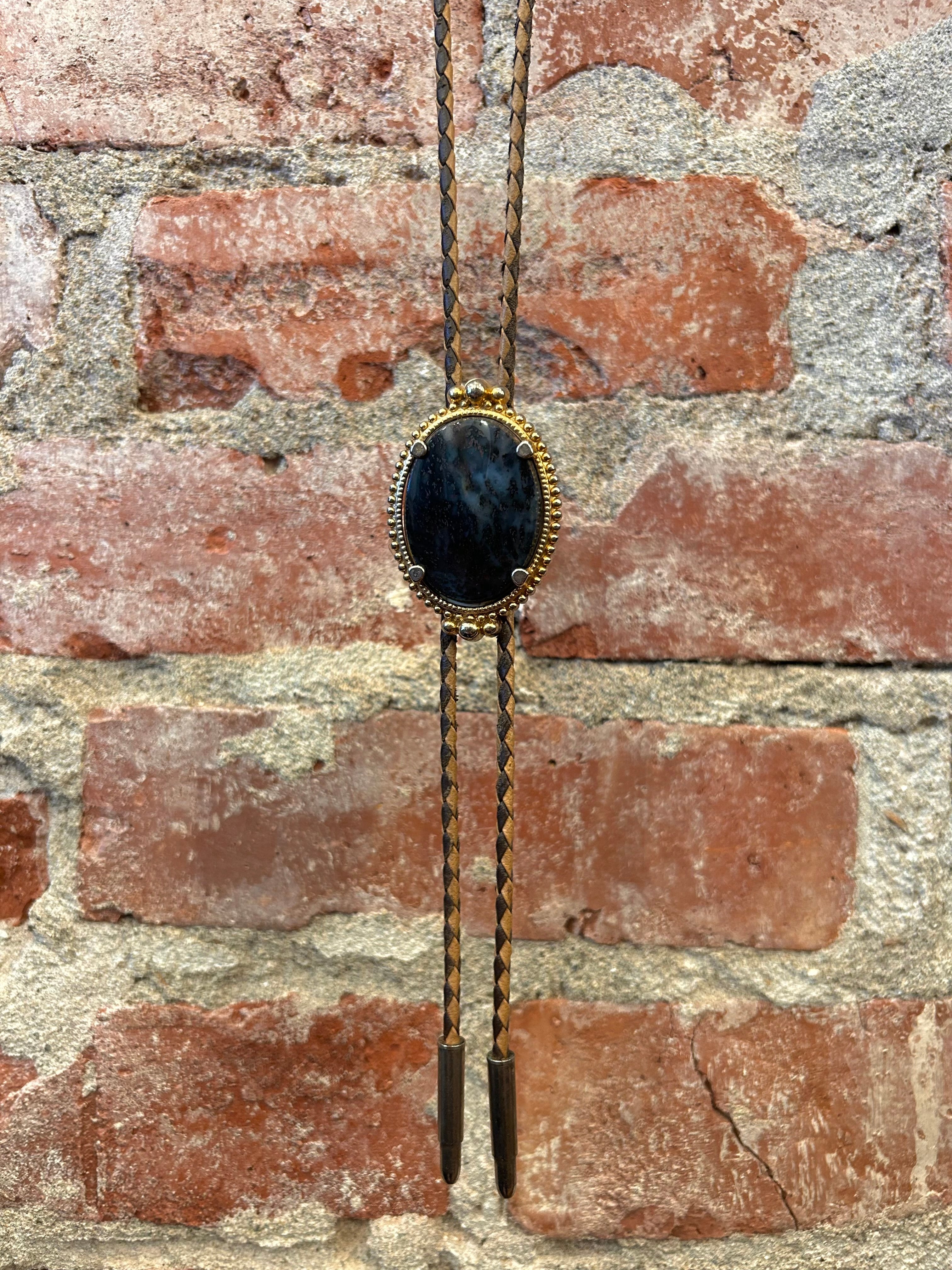 Gold Framed Sodalite Bolo Tie