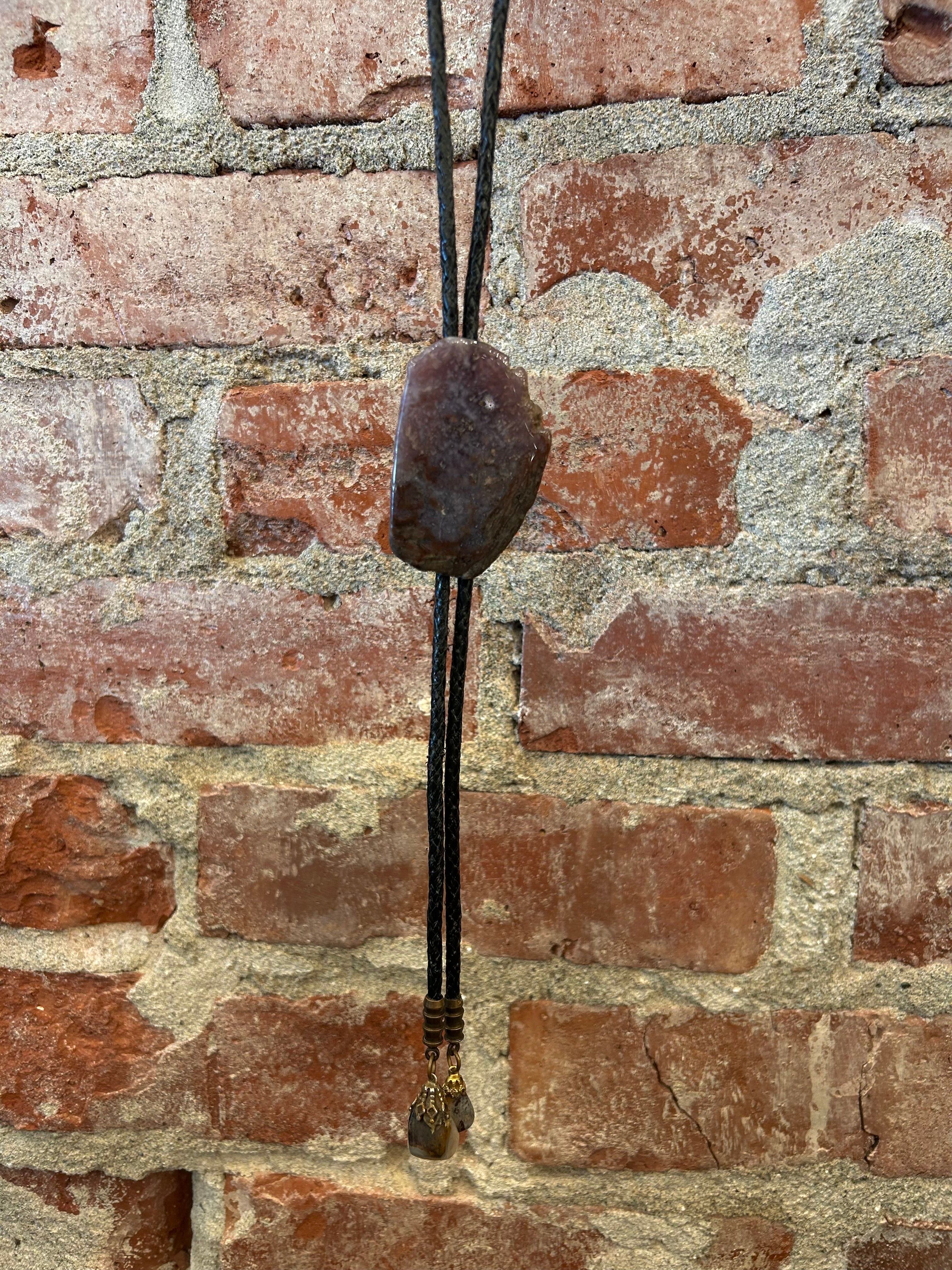 Genuine Purple Speckled Stone Bolo Tie