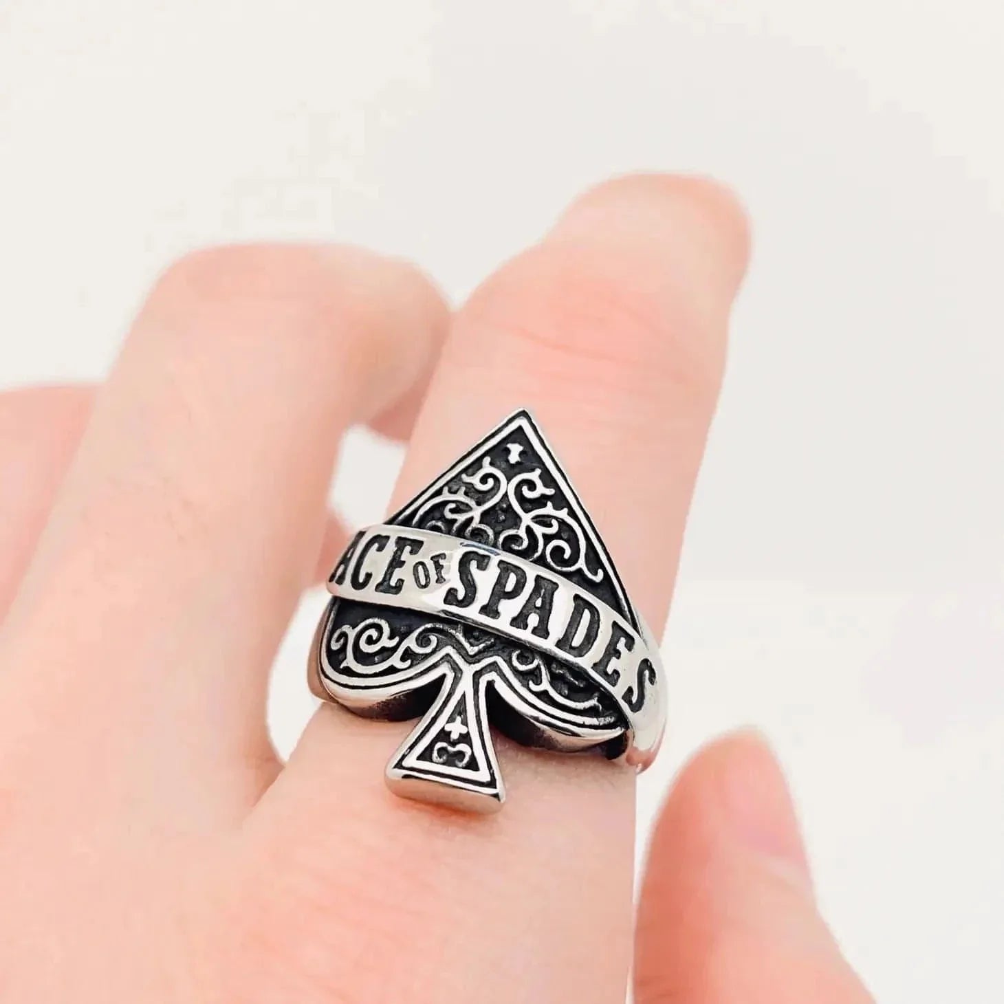 Ace of Spades Biker Ring
