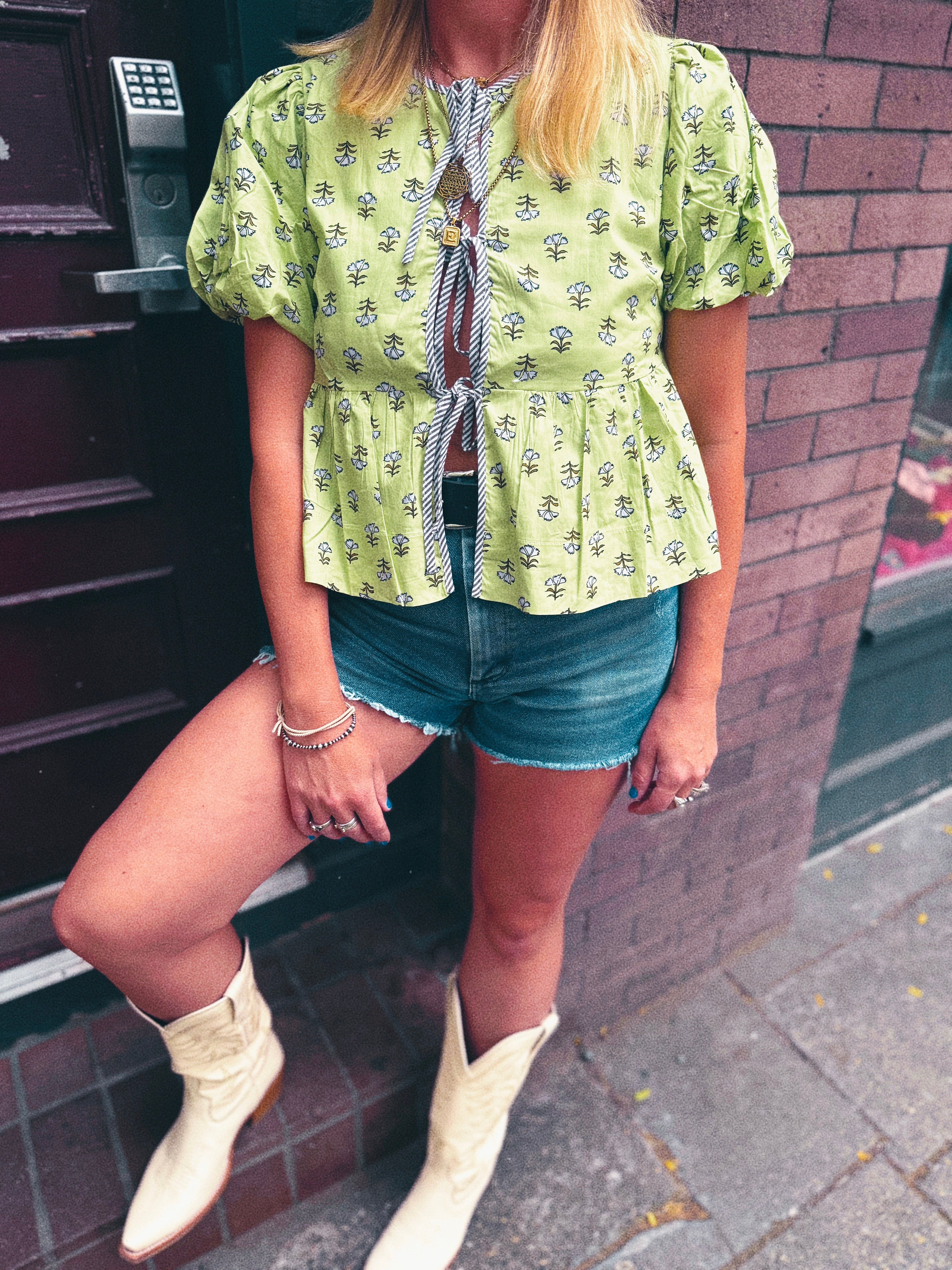 Janessa Tie Front Top