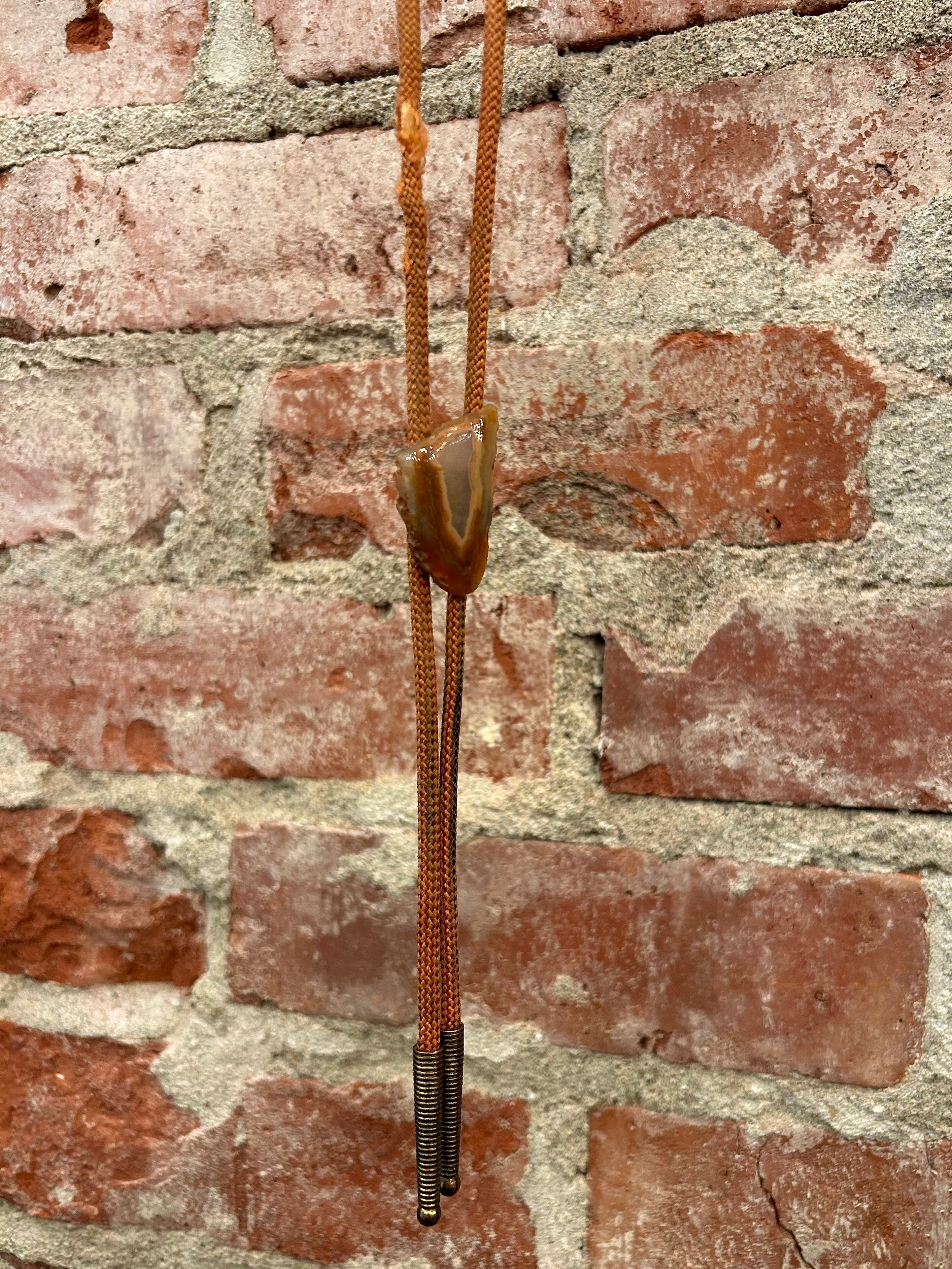 Polished Agate Shard Bolo Tie