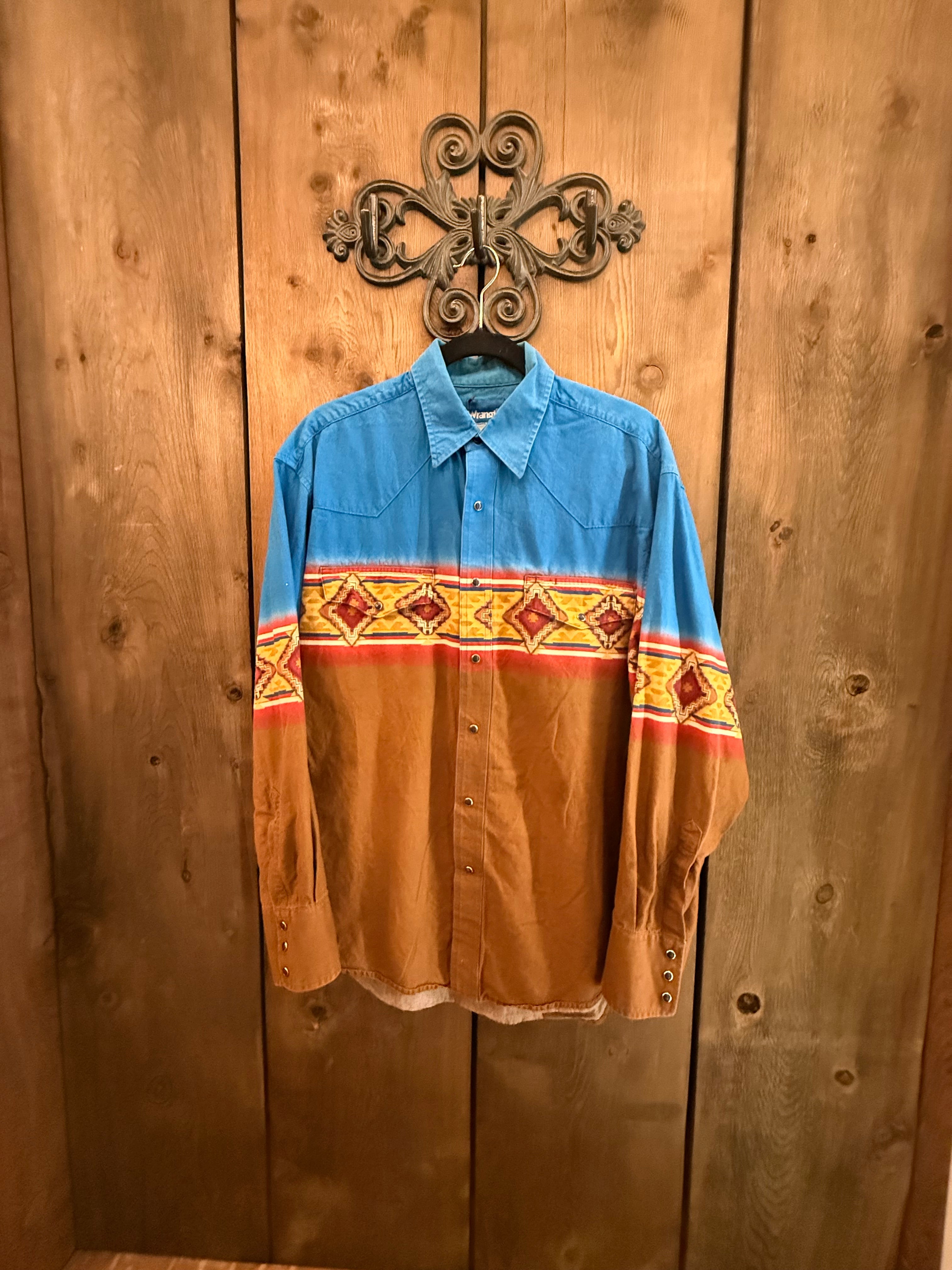 Vintage Men’s Large Wrangler Snap Up Shirt