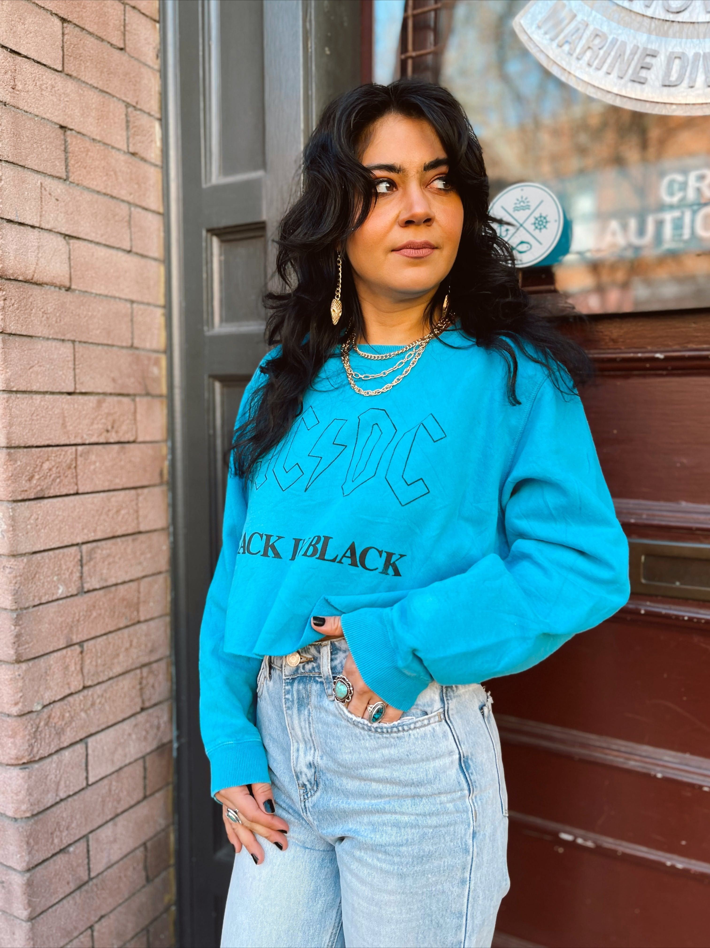 Chop Shop AC/DC Cropped Sweatshirt