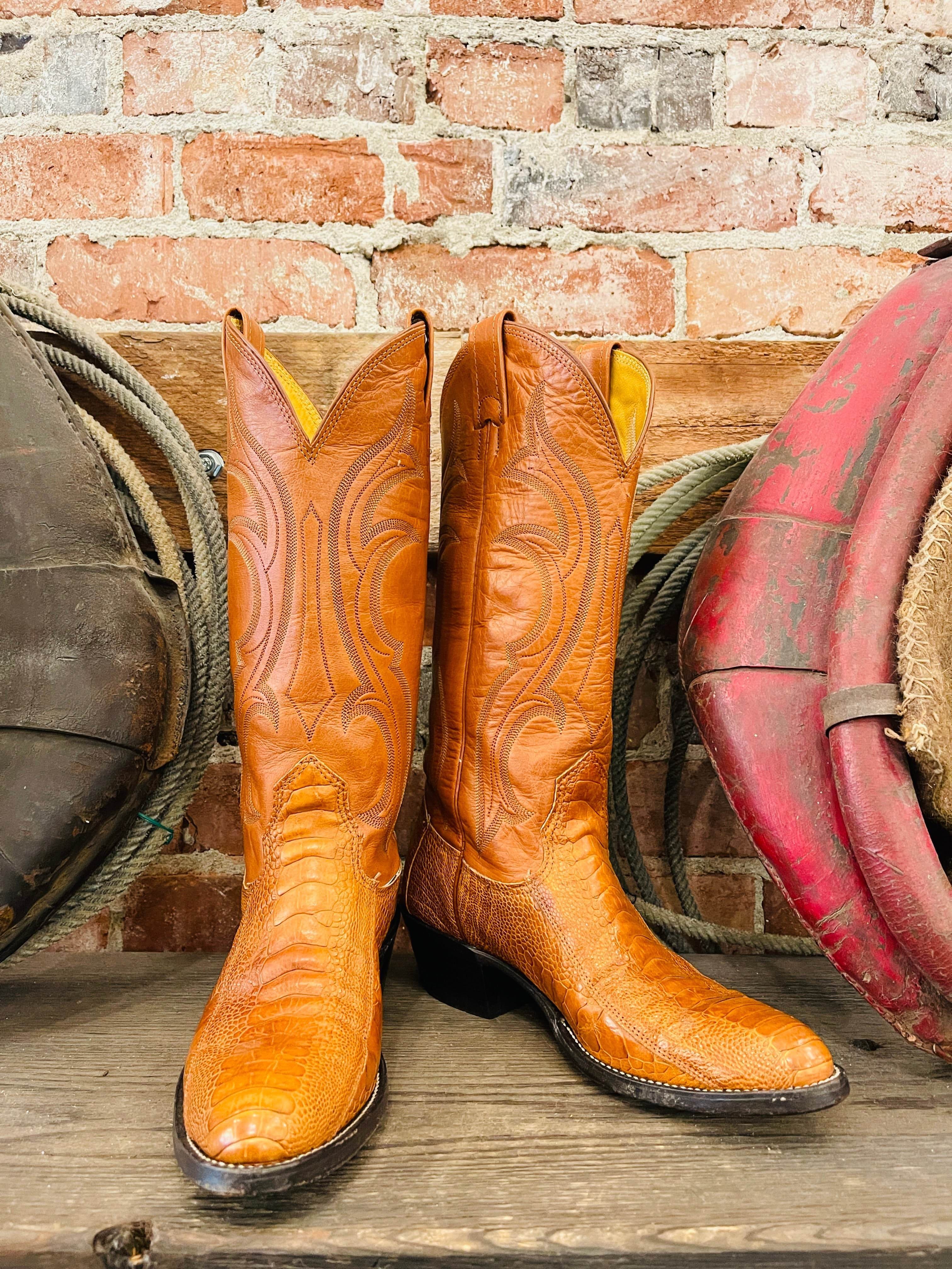 Nocona Ostrich Leg Women's Cowboy Boots Size 5.5